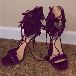 Steve Madden Fuchsia Fringe Heels